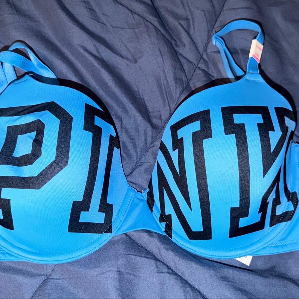 PINK Blue Logo tshirt bra